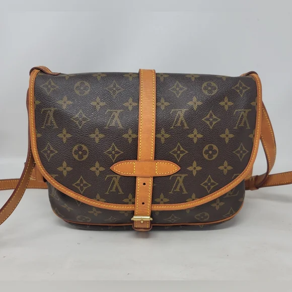 Louis Vuitton Saumur 30 Monogram Canvas Shoulder Crossbody Hand Bag Vintage Auth - Picture 4 of 13
